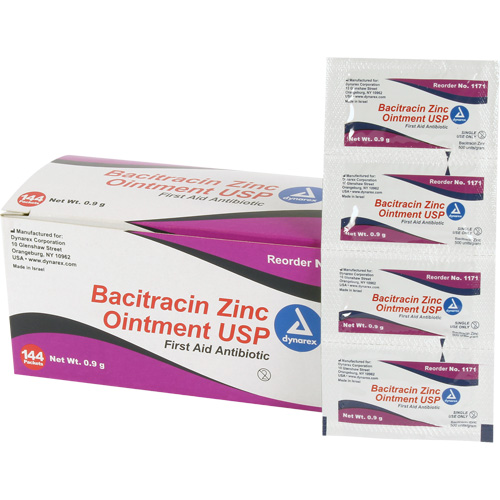 Tampons de premiers soins au bacitracin et zinc Efcom Limited, Onguent, Antibiotique Pathway Supply LP