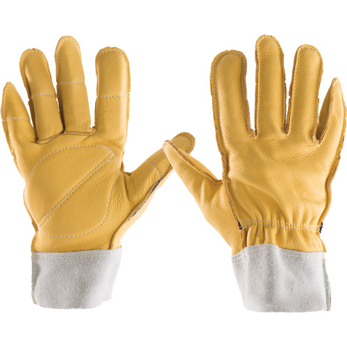 Gants tout cuir, 7/Petit, Paume en Cuir fleur, Poignet &eacute;lastique Pathway Supply LP