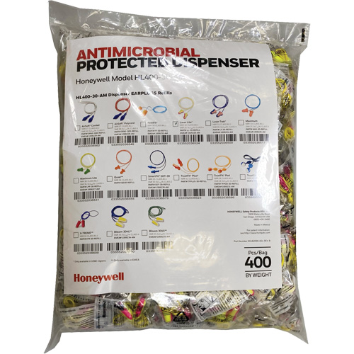 Recharge de bouchons doreille LL-30 pour le distributeur HL400, Vrac - Sac en poly, Avec cordon Pathway Supply LP