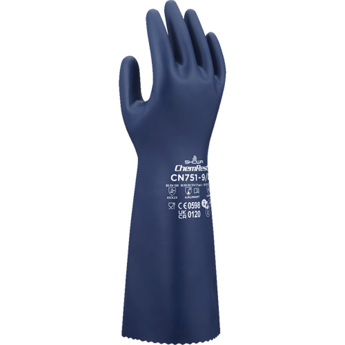 CN751 Chemical-Resistant Gloves, Size Small/7, 15" L, Nitrile, 18-mil Pathway Supply LP