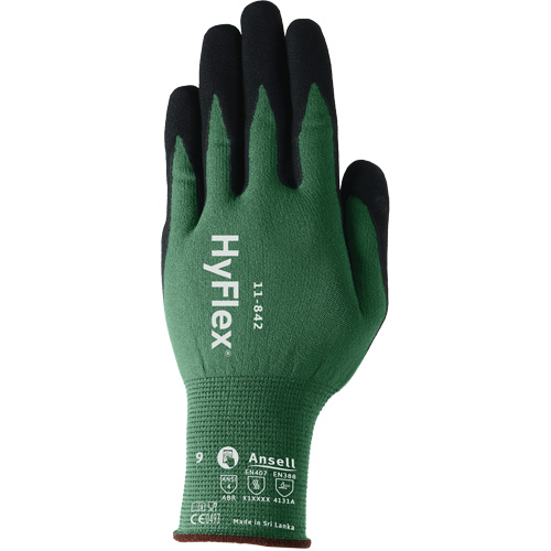 HyFlex&reg; 11-842 Sustainable Multi-Purpose Gloves, 5, Foam Nitrile Coating, 15 Gauge, Nylon Shell Pathway Supply LP