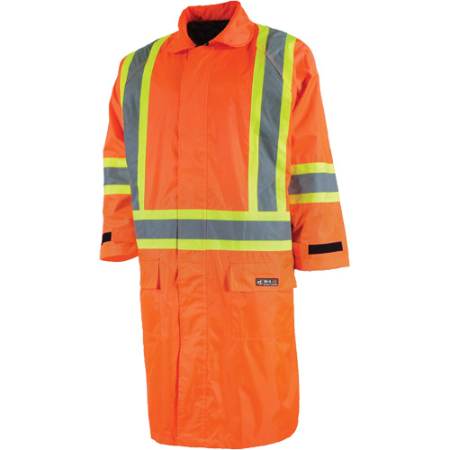 Imperm&eacute;able long avec capuchon amovible, Nylon/PVC, Petit, Orange haute visibilit&eacute; Pathway Supply LP