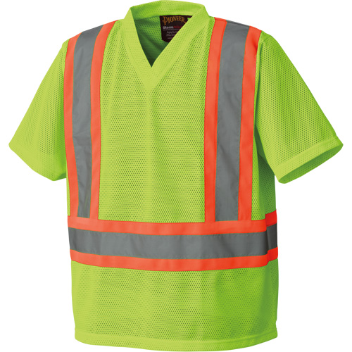 5993P T-shirt de s&eacute;curit&eacute; en maille, Polyester, Petit, Jaune lime haute visibilit&eacute; Pathway Supply LP