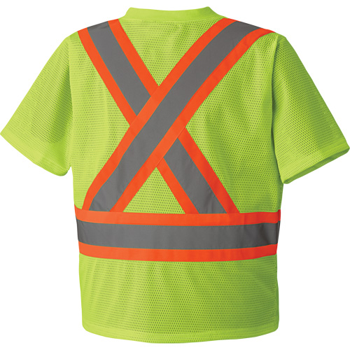 5993P T-shirt de s&eacute;curit&eacute; en maille, Polyester, Petit, Jaune lime haute visibilit&eacute; Pathway Supply LP