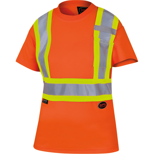 6948 T-shirt de s&eacute;curit&eacute; en il-de-perdrix pour femme, Polyester, T-petit, Orange haute visibilit&eacute; Pathway Supply LP