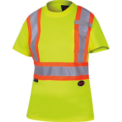 6949 T-shirt de s&eacute;curit&eacute; en il-de-perdrix pour femme, Polyester, T-petit, Jaune lime haute visibilit&eacute; Pathway Supply LP