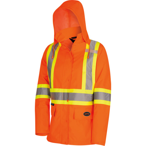 5626W The Rock Women's 300D  Quilted Safety Parka, Polyester/Polyurethane, High Visibility Orange, X-Small Pathway Supply LP