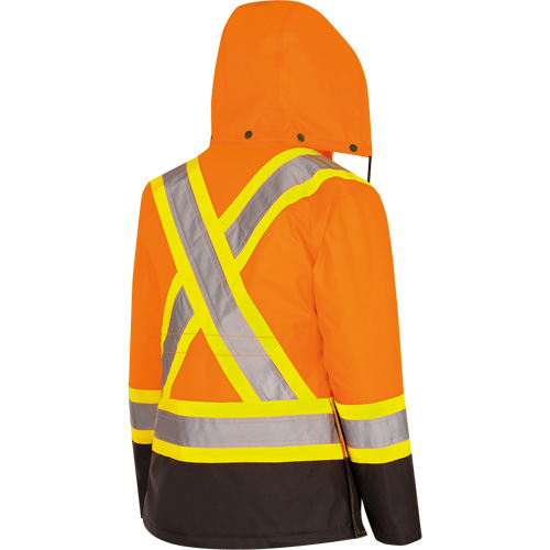 5020BBW Women's  7-in-1 Waterproof Jacket with Hood, Polyester/Polyurethane, High Visibility Orange, X-Small Pathway Supply LP