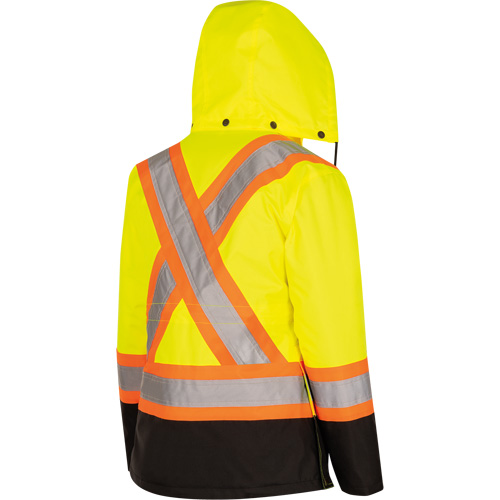 5021BBW Women's  7-in-1 Waterproof Jacket with Hood, Polyester/Polyurethane, High Visibility Lime-Yellow, X-Small Pathway Supply LP