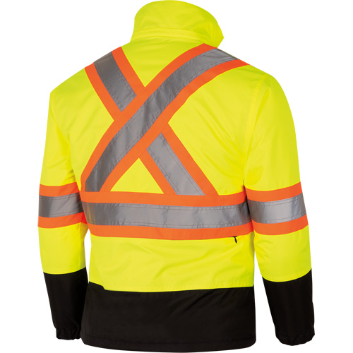 5771 Waterproof Reversible Safety Jacket, Polyester/Polyurethane, High Visibility Lime-Yellow, Small Pathway Supply LP