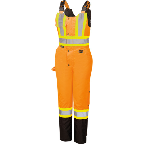 5040BBW Women's High-Visibility Waterproof Safety Overalls, Polyester, X-Small, Black/High Visibility Orange Pathway Supply LP