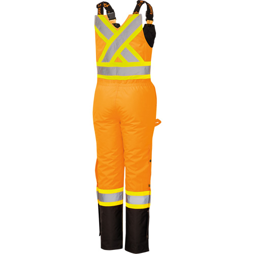 5040BBW Women's High-Visibility Waterproof Safety Overalls, Polyester, X-Small, Black/High Visibility Orange Pathway Supply LP