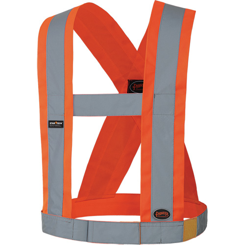 5491 High-Visibility 4" Wide Adjustable Safety Sash, Meets/Exceeds CSA Z96 Class 2 - Level 2, High Visibility Orange, Silver Reflective Colour, One Size Pathway Supply LP