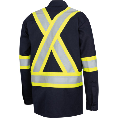 7742SF Chemise de s&eacute;curit&eacute; haute visibilit&eacute; r&eacute;sistant aux arcs &eacute;lectriques 88/12 FR-Tech, Petit, Bleu marin Pathway Supply LP