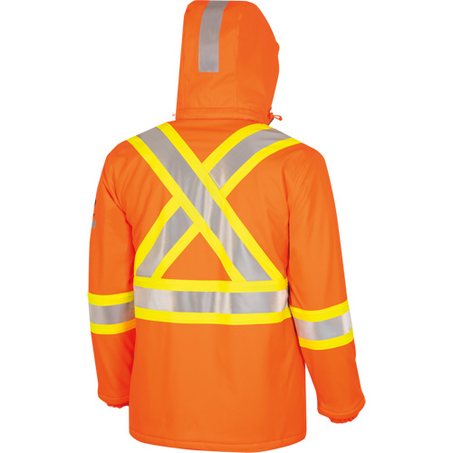 5884 Manteau imperm&eacute;able ignifuge et r&eacute;sistant aux arcs &eacute;lectriques avec capuchon Flash-Gard, Petit, Orange haute visibilit&eacute;, 51 cal/cm² Pathway Supply LP