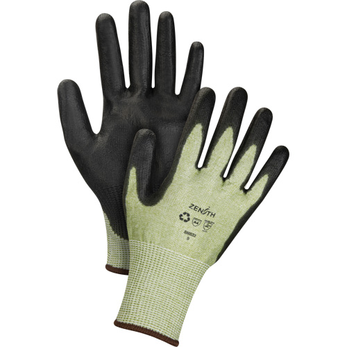 Eco-Friendly Seamless Cut-Resistant Gloves, Size 7, 13 Gauge, Polyurethane Coated, HPPE/RPET Shell, ASTM ANSI Level A4 Pathway Supply LP
