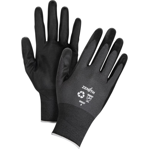 Gants &eacute;cologiques enduits et perm&eacute;ables &agrave; l'air, 10, R&ecirc;vetement Mousse de nitrile, Calibre 21, Enveloppe en Nylon/rPET Pathway Supply LP