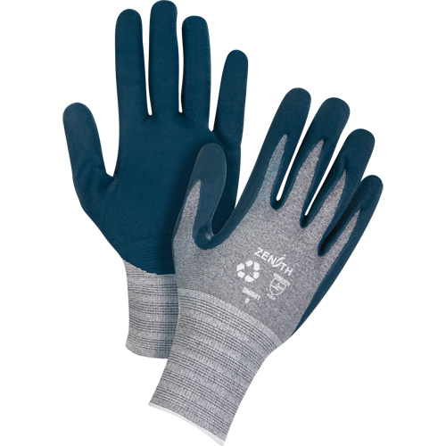 Gants &eacute;cologiques enduits et l&eacute;gers, 7, R&ecirc;vetement Mousse de nitrile, Calibre 15, Enveloppe en Polyester/rPET Pathway Supply LP