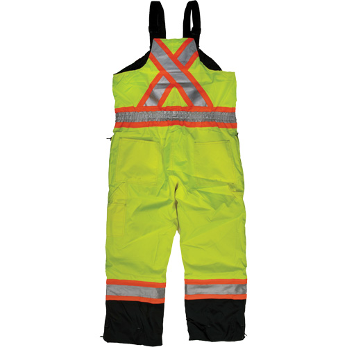 Ripstop Insulated Safety Bib Overall, Polyester, X-Small, High Visibility Lime-Yellow Pathway Supply LP