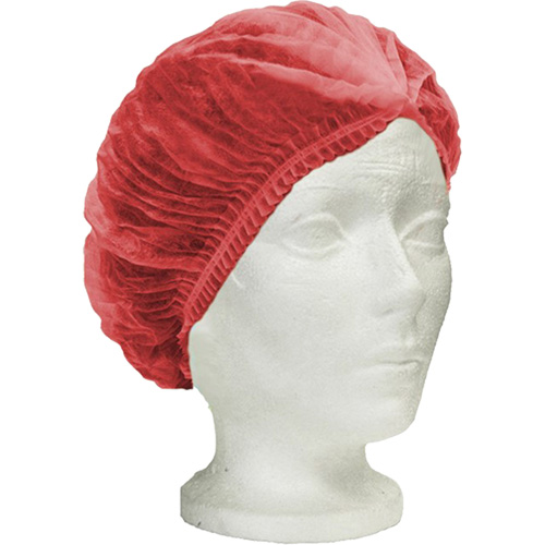 Bonnet bouffant pliss&eacute; RONCO Care, Polypropyl&egrave;ne, 24", Rouge Pathway Supply LP