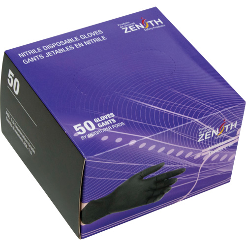 Emballages de gants jetables pour machine distributrice, Moyen, Nitrile, 5 mils, Sans poudre, Noir, Classe 2 Pathway Supply LP