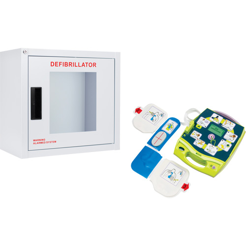 AED Plus&reg; Defibrillator & Wall Cabinet Kit, Semi-Automatic, English, Class 4 Pathway Supply LP