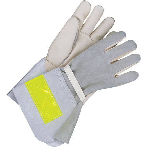 Lined Utility Gloves with 5" Cuff, Grain Cowhide, Size 10 Pathway Supply LP