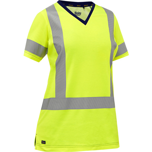 Chemise &agrave; manches courtes et X au dos Bisley pour femmes, Poly-coton, Petit, Jaune lime haute visibilit&eacute; Pathway Supply LP