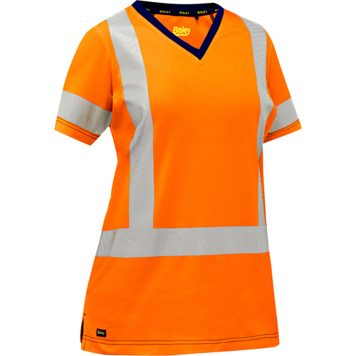 Bisley&reg; Women's X-Back Short Sleeve Shirt, Poly-Cotton, Small, High Visibility Orange Pathway Supply LP