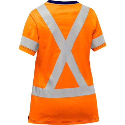 Bisley&reg; Women's X-Back Short Sleeve Shirt, Poly-Cotton, Small, High Visibility Orange Pathway Supply LP