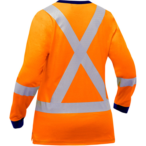 Chemise &agrave; manches longues et X au dos Bisley pour femmes, Poly-coton, Petit, Orange haute visibilit&eacute; Pathway Supply LP