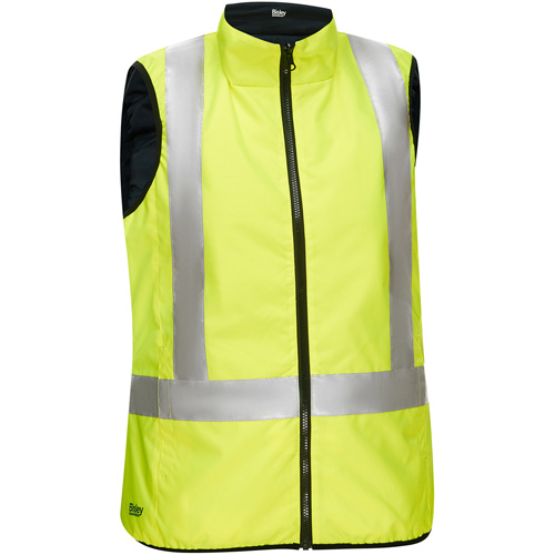Bisley&reg; X-Back Women's Contoured Reversible Puffer Vest, High Visibility Lime-Yellow, 3X-Large, Polyester Pathway Supply LP