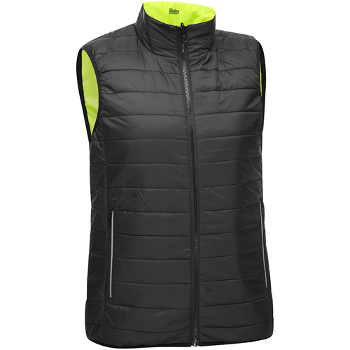 Bisley&reg; X-Back Women's Contoured Reversible Puffer Vest, High Visibility Lime-Yellow, 3X-Large, Polyester Pathway Supply LP