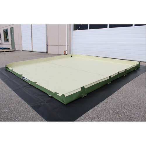 Easy-Riser Insta-Berm, 374 US gal. Capacity, 10' W x 10' L x 6" H, Hinge Bracket Pathway Supply LP