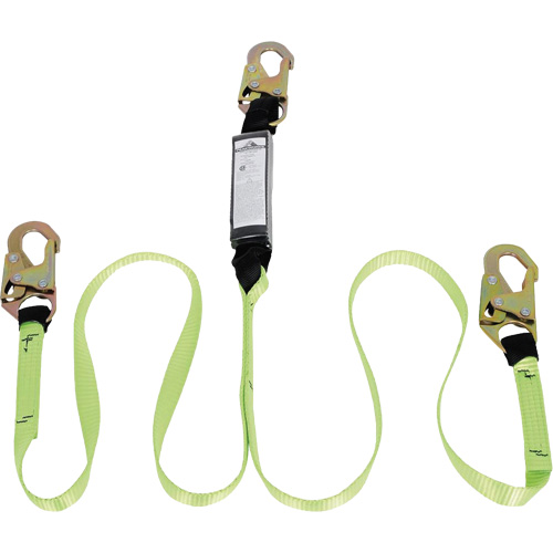 SA-54000-6 Shock Absorbing Lanyard, 6', Snap Hook Center, Snap Hook Leg Ends, Polyester Pathway Supply LP