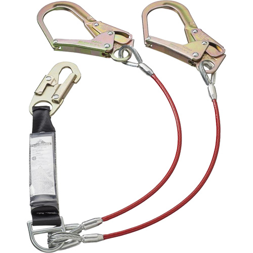SA-55522-4 PVC-Coated Shock Absorbing Lanyard, 4', Form Hook Center, Snap Hook Leg Ends, Galvanized Steel Pathway Supply LP