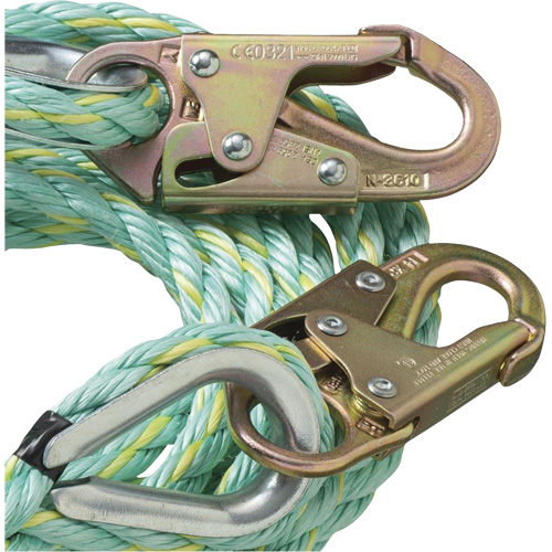 VL-1122-100 Vertical Lifeline Rope with Anchor End Snap Hook, Copolymer Pathway Supply LP