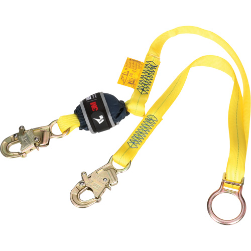 Tie-Back Web Shock-Absorbing Lanyard, 6', Snap Hook Center, Snap Hook Leg Ends, Polyester Pathway Supply LP