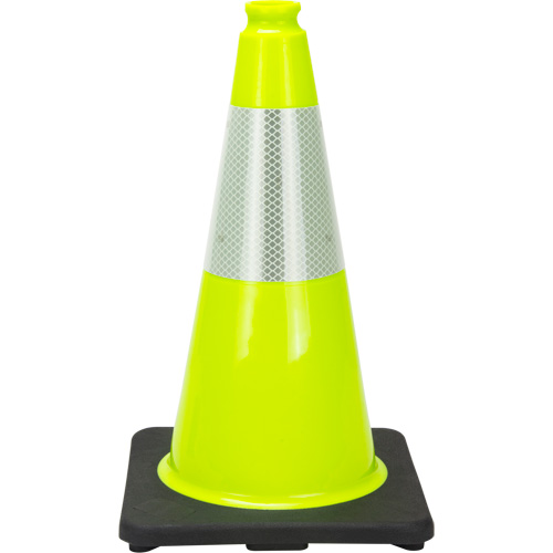 Premium Traffic Cone, 18", Lime Green, 6" Reflective Collar(s) Pathway Supply LP