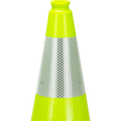 Premium Traffic Cone, 18", Lime Green, 6" Reflective Collar(s) Pathway Supply LP