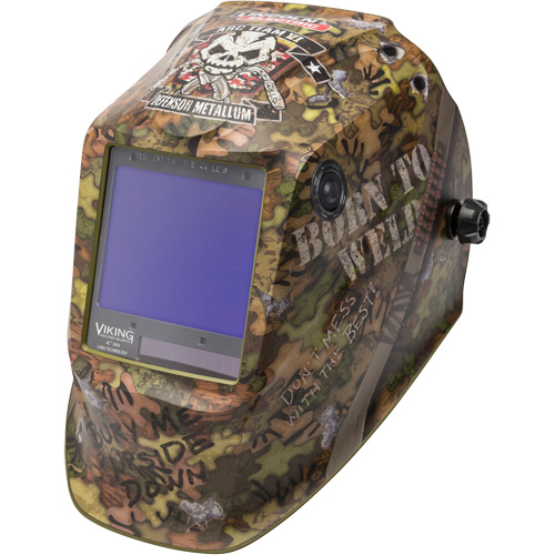 Masque de soudage VIKING 3350 Born To Weld, 3,74" lo x 3,34" la Champ de vision, Teinte 5 - 13 Pathway Supply LP
