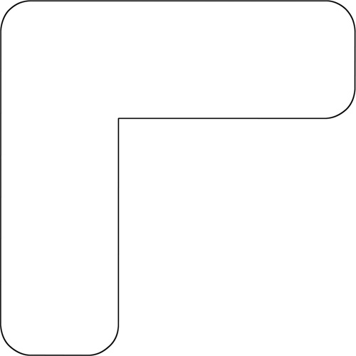 Floor Marking Shapes, L, 7" L x 3.5" W, White, Vinyl Pathway Supply LP