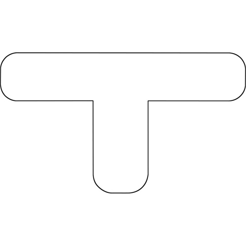 Formes pour le marquage des planchers, T, 9,5" lo x 6,5" la, Blanc, Vinyle Pathway Supply LP