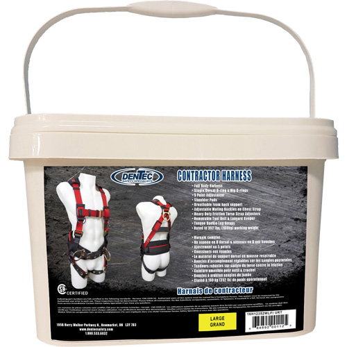 Harnais de s&eacute;curit&eacute; pour entrepreneurs dans un seau, Certifi&eacute;e CSA, Classe AP, Grand, Cap. 352 lb Pathway Supply LP
