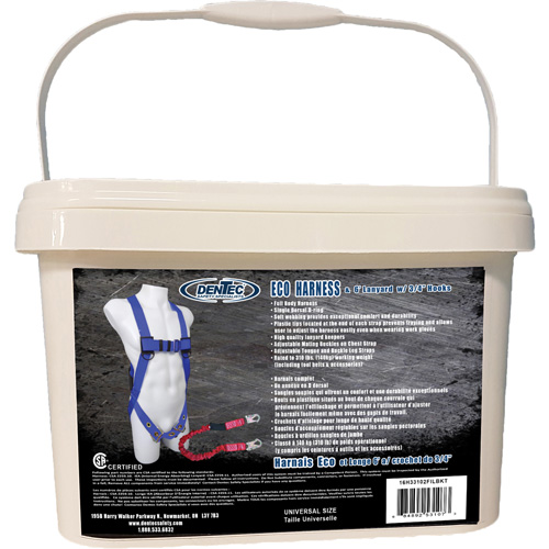 ECO Safety Harness in Pail with 6' Lanyard, CSA Certified, Class A, 255 lbs. Cap. Pathway Supply LP