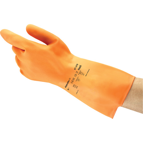 Gants ALPHATEC 87-320, Taille 8, 11,8" lo, Latex de caoutchouc, Doublure en Ouat&eacute;e, 18 mils Pathway Supply LP
