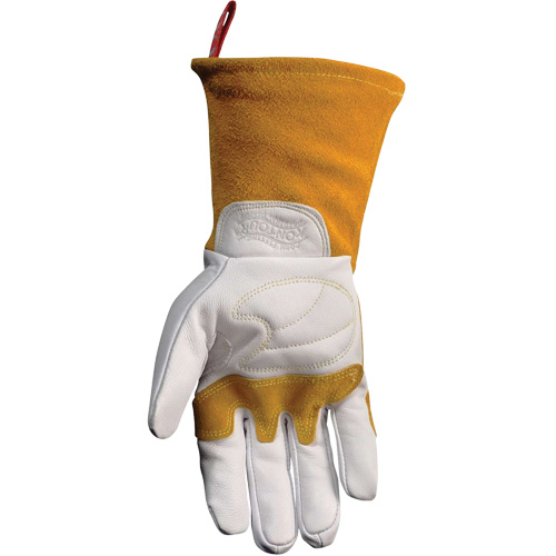 Gants de soudeur TIG/MIG de premi&egrave;re qualit&eacute; avec dos en cuir de vache refendue isol&eacute;es et ignifug&eacute;s Caiman, Cuir fleur de ch&egrave;vre, Taille T-Grand Pathway Supply LP