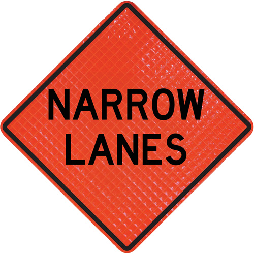 Quadra Flex Roll-Up Sign with Traffic Control Person Ahead Symbol Pathway Supply LP