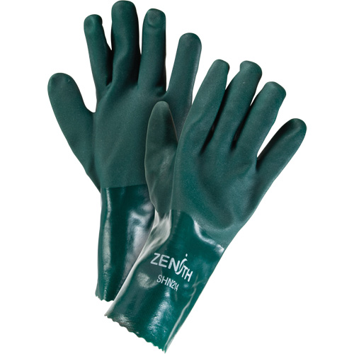 Gants verts &agrave; double enduit, 12" lo, PVC, Doublure en Jersey de coton, 70 mils Pathway Supply LP