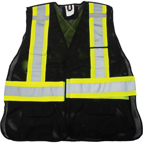 CSA Compliant Surveyor Vest, Black, Medium, Polyester Pathway Supply LP